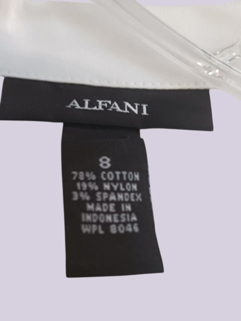 Alfani White Button-Down Blouse With Black Belt Short Sleeves Size 8 - Picture 8 of 9